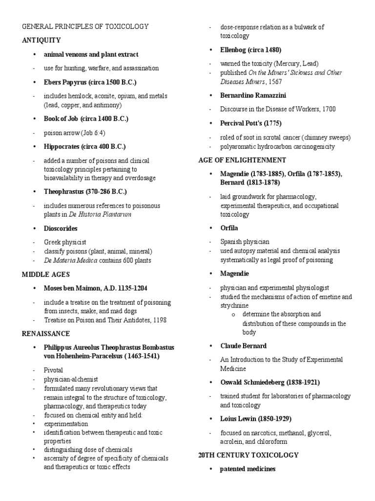 Principles of Toxicology Overview | PDF | Toxicology | Pharmacology