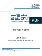 Product: Cables: (Handling, Storage & Installation)