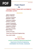 Solar Power Train With Automatic Crossing Gates: Project Report On