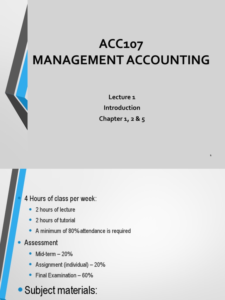 Management Accounting Course Overview | PDF | Management Accounting ...