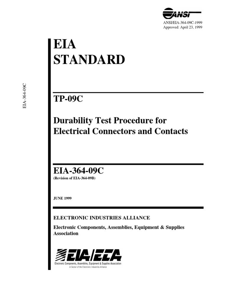 EIA Standard: TP-09C Durability Test Procedure For Electrical ...
