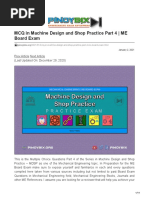 MCQ in Machine Design and Shop Practice Part 4 ME Board Exam