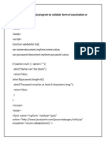 Q.1 Write A Javascript Program To Validate Form of Vaccination or Covid Test. Program