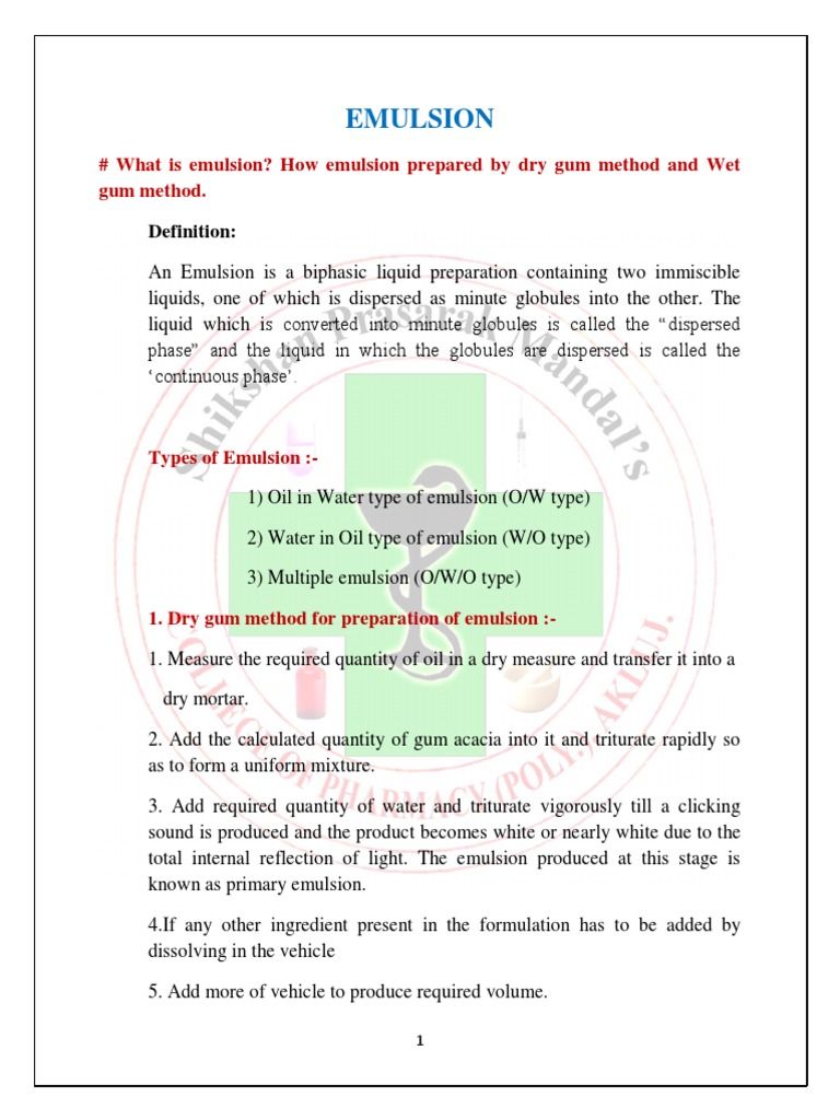 Emulsion, Definition & Types
