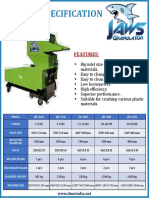 Jaws Granulator Specification