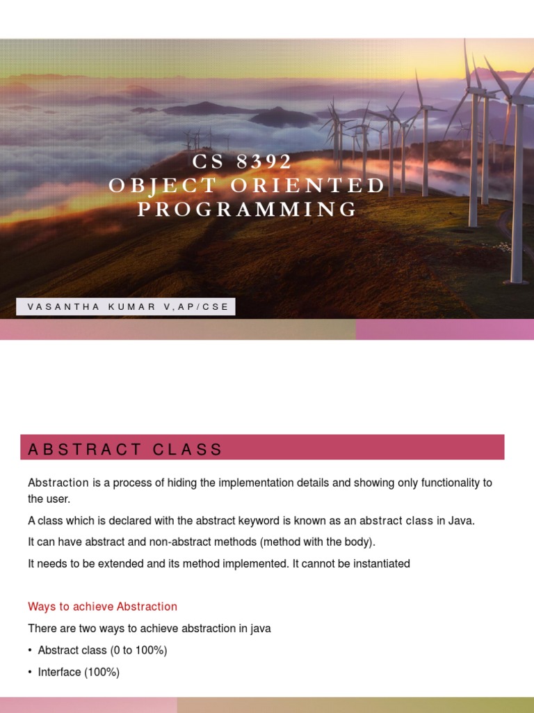 Java Abstraction: Classes and Interfaces | PDF | Class (Computer ...