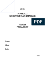 2021 PSMM 2012 Foundation Mathematics Iii: Name: Class: Date