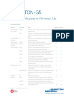 Hamilton-G5: Technical Specifications For SW Version 2.8x