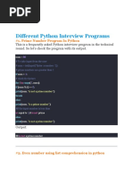 Different Python Interview Programs