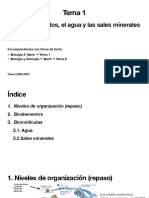 Tema 1. Bioelementos, Agua y Sales Minerales