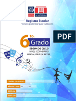 Registro Segundo Ciclo 6 Sexto Artes