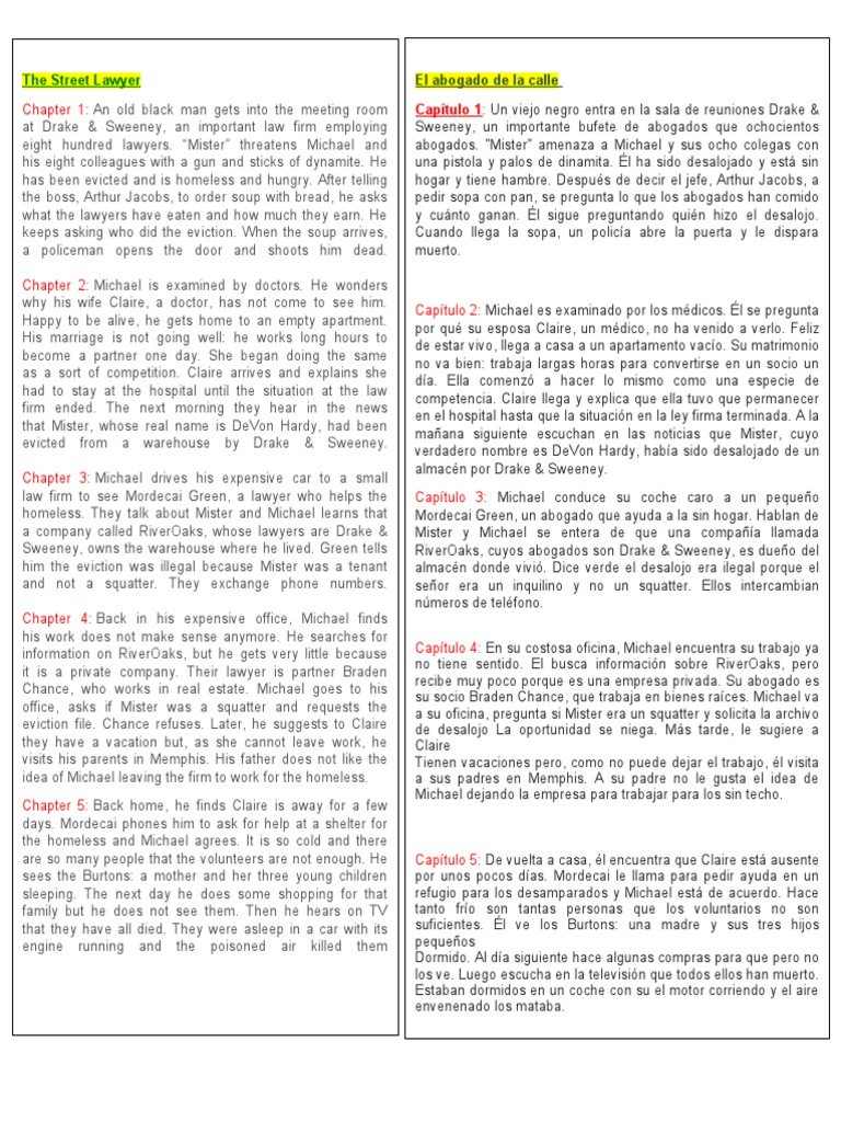 The Street Lawyer Ingles Espanol PDF Abogado