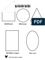 Shapes: SQUARE (Scuer) CIRCLE (Circol) TRIANGLE (Traiangol)