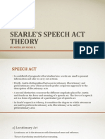Searle'S Speech Act Theory: By: Mateo, Joy Nicole B