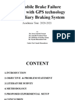 Automobile Brake Failure Indicator and Auxiliary Braking System