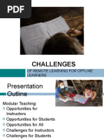 Challenges: of Remote Learning For Offline Learners