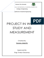 Project in Work Study and Measurement: Charted By: Sayasa, Liezel B