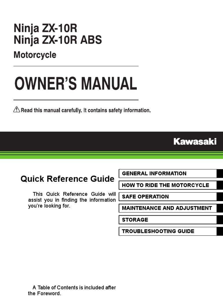 2015 Kawasaki Ninja Zx10r Abs 65119 | PDF | Motor Vehicle | Machines