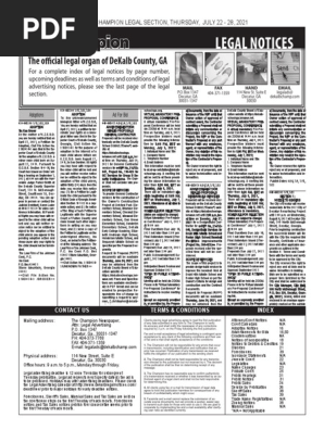 The Champion Legal Ads: 07-22-21 | PDF | Request For Proposal