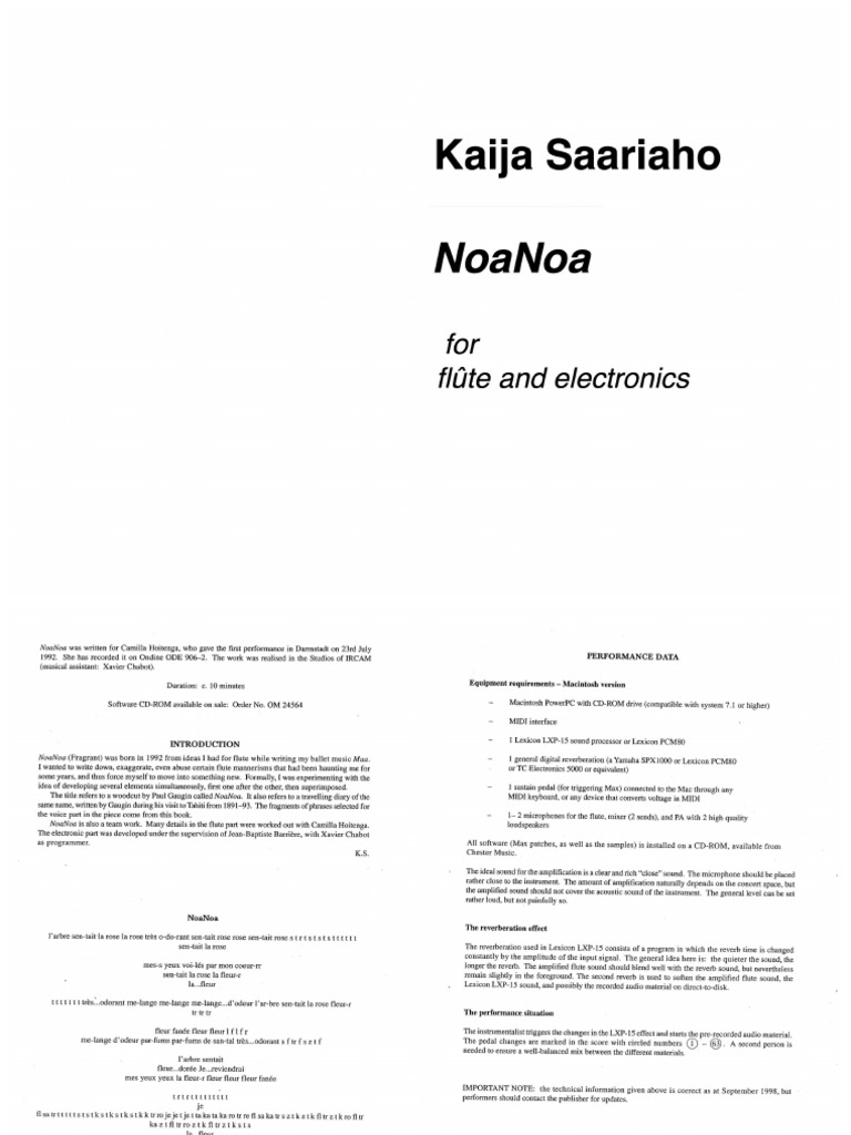 Saariaho NoaNoa | PDF