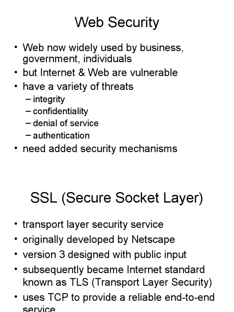 Cryp Unit 3 Web Security | PDF | Transport Layer Security | Public Key ...