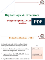 Digital Logic & Processors: Design Concepts of ALU: Arithmetic Functions