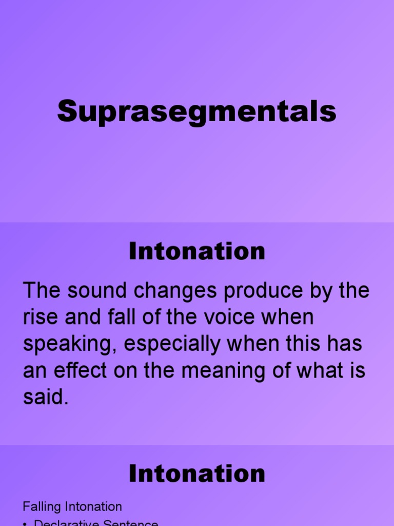 Suprasegmentals | PDF