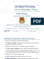 Advanced Signal Processing Introduction To Estimation Theory