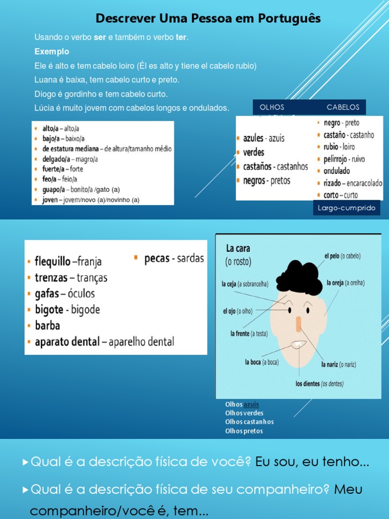 Descrever Uma Pessoa em Português | PDF | Artes Linguísticas e Disciplina