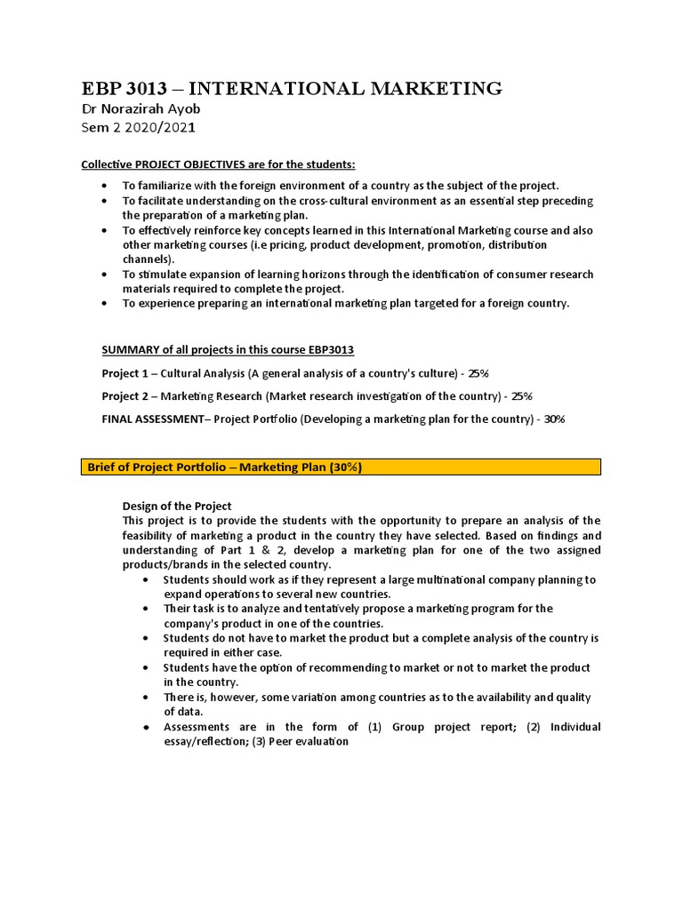 EBP 3013 Project Portfolio - Marketing Plan 2020-2021 | PDF | Marketing ...