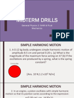 Midterm Drills: General Physics 2: SHM & Fluid Mechanics