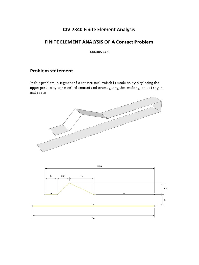 ABAQUS Tutorial - Contact Analysis | PDF | Area | Finite Element Method