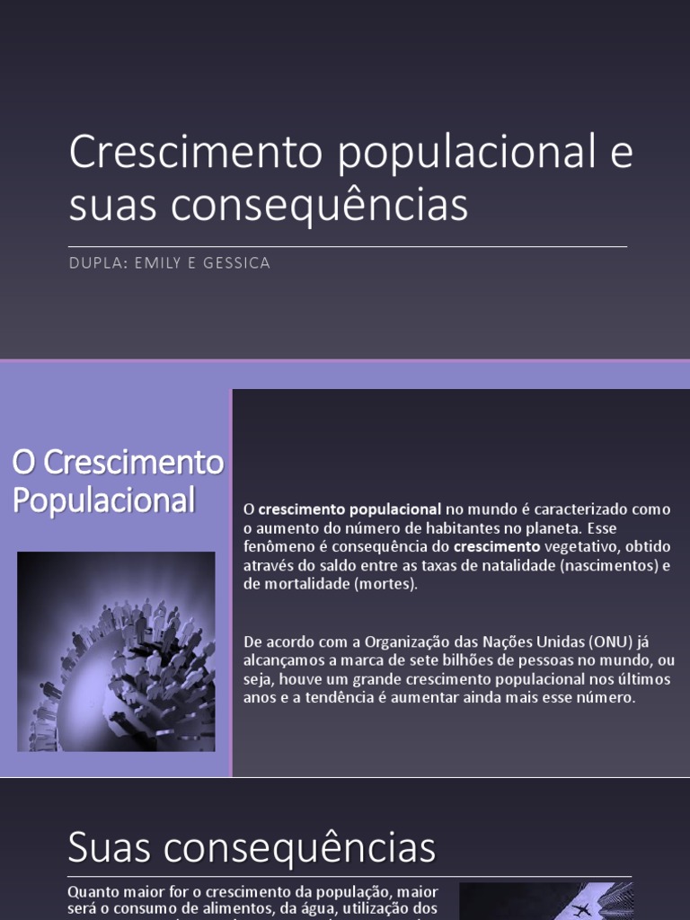 Consequências do Crescimento Populacional | PDF | Política | Ciências ...