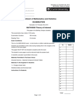 Department of Mathematics and Statistics Examination: This Paper Is For Bentley Campus Students