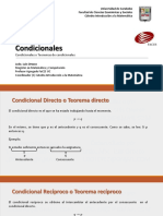Condicionales: Teoremas de condicional directo, recíproco, contrario y contrarrecíproco