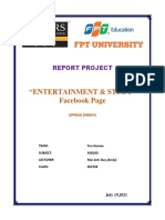 "Entertainment & Study" Facebook Page: Report Project