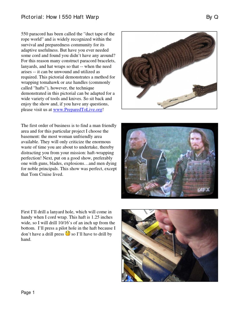 Paracord Handle Wrap Procedure | PDF