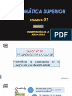 Presentación de La Asignatura-Matemática Superior