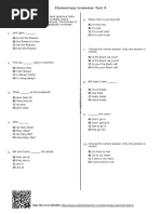 108 Elementary Grammar Test 4