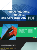 Public Relations, Publicity, & Corporate Advertising