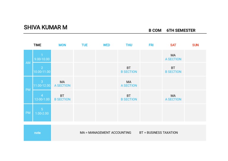 Time Table | PDF