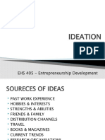 Ideation: EHS 405 - Entrepreneurship Development