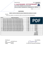 Quotation: Subject: Scope of Work For Cable Termination Charges at D-Mart