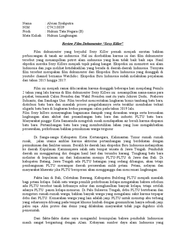 Review Film Sexy Killer (Alvian Syahputra) | PDF