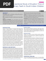 A - Cross-Sectional - Study - of - Eruption - Time - of - Primary Teeth