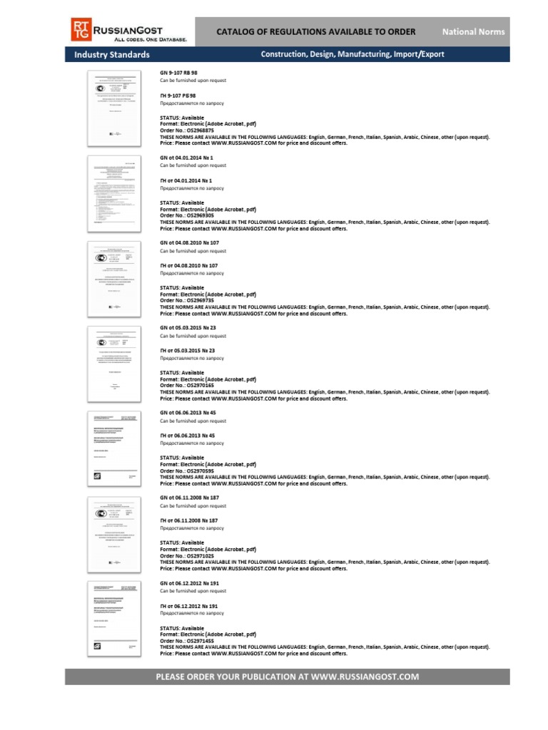 OFFICIAL CATALOG 2177 (Order Your Norms, Standards, Directives HERE) | PDF