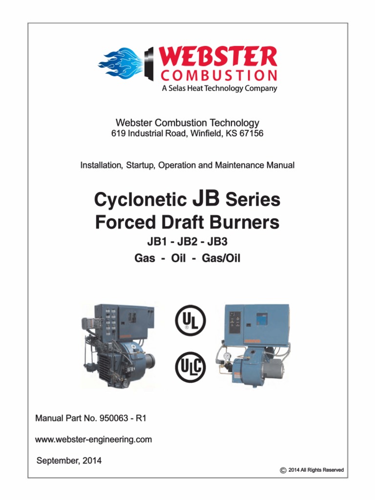 W 8ST R J B Series Forced Draft Burners PDF Combustion Valve