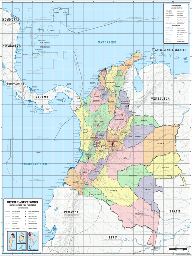 Colombia Mapa Oficial | PDF | Formaciones terrestres costeras y oceánicas |  Geografía costera