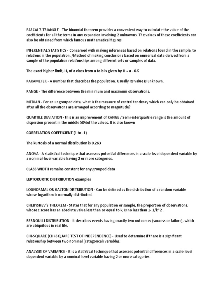 Key Concepts in Statistics Explained | PDF | Statistics | Standard ...