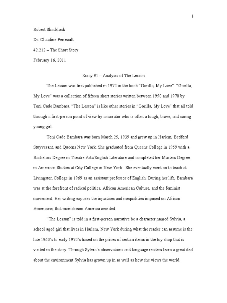 The lesson by toni cade bambara introduction image